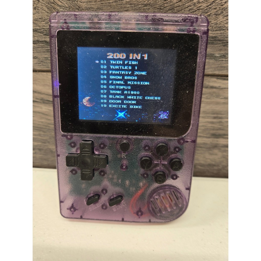 200 in 1 Retro Handheld Game Console Translucent Purple Classic Portable System‎